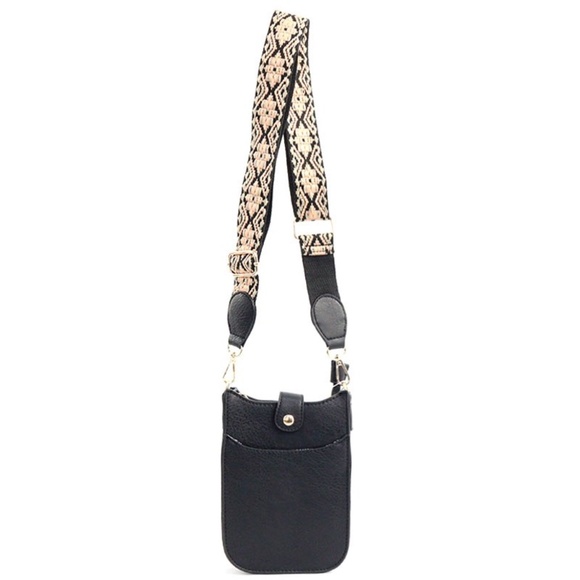 Fashion Faux Leather Mini Saddle Messenger Bag with Guitar Strap - Picture 1 of 7